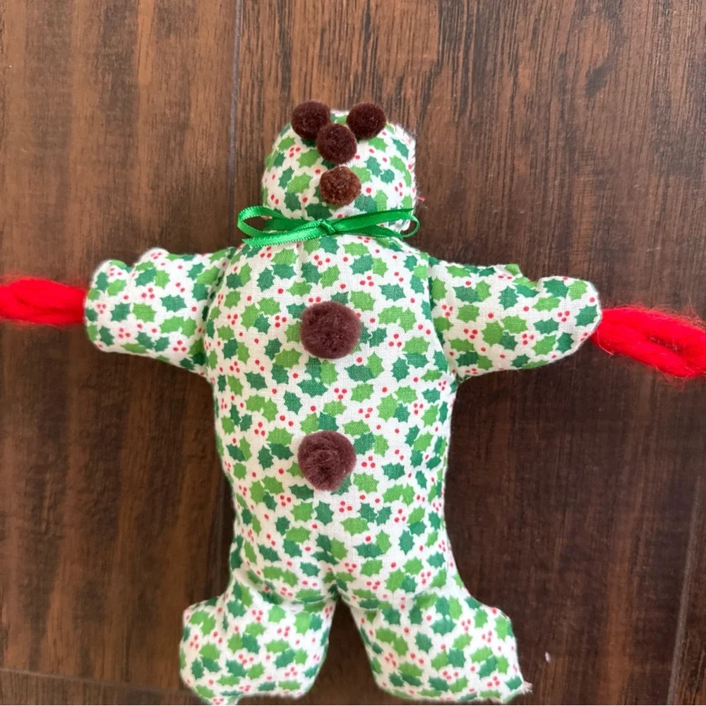 VTG Christmas Hand Sewn Fabric Gingerbread Men Garland;Extra Long 13 Feet (156”)
